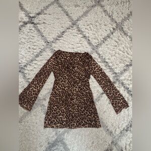 Leopard Print long Sleeve Mini Dress